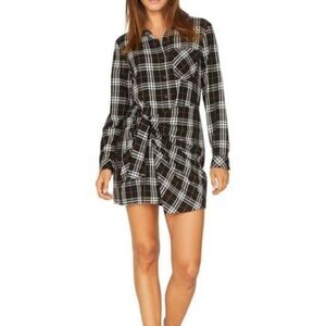 Sanctuary Spice Of Life Plaid Tie Front Dress size XS